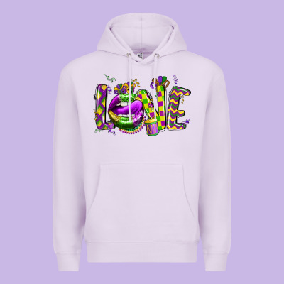 Mardi Gras Love Lips Premium Hoodie Designed By Cowgirlartshop