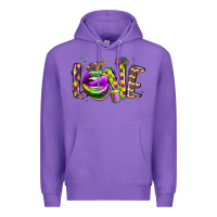 Purple mardi gras love lips Premium Hoodie - CowGirlArtShop
