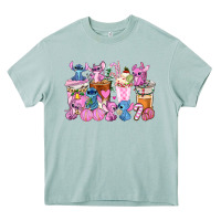 Arona stitch and lilo pink christmas coffee cups Heavy Core Tee - AdoDesignShop