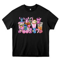 Black stitch and lilo pink christmas coffee cups Heavy Core Tee - AdoDesignShop