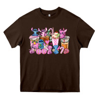 Chocolate Brown stitch and lilo pink christmas coffee cups Heavy Core Tee - AdoDesignShop