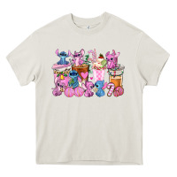 Cream stitch and lilo pink christmas coffee cups Heavy Core Tee - AdoDesignShop