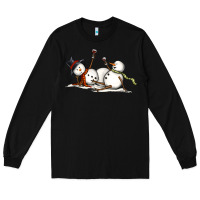 Black snowman with wine Long Sleeve Tee - MaliasSmallBusiness