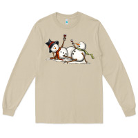 Mushroom snowman with wine Long Sleeve Tee - MaliasSmallBusiness