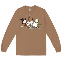 Toasted Coconut snowman with wine Long Sleeve Tee - MaliasSmallBusiness