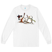 White snowman with wine Long Sleeve Tee - MaliasSmallBusiness