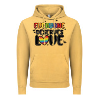 Vintage Mustard everyone deserves love Vintage Hoodie - MaliasSmallBusiness