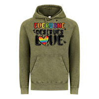 Vintage Olive everyone deserves love Vintage Hoodie - MaliasSmallBusiness