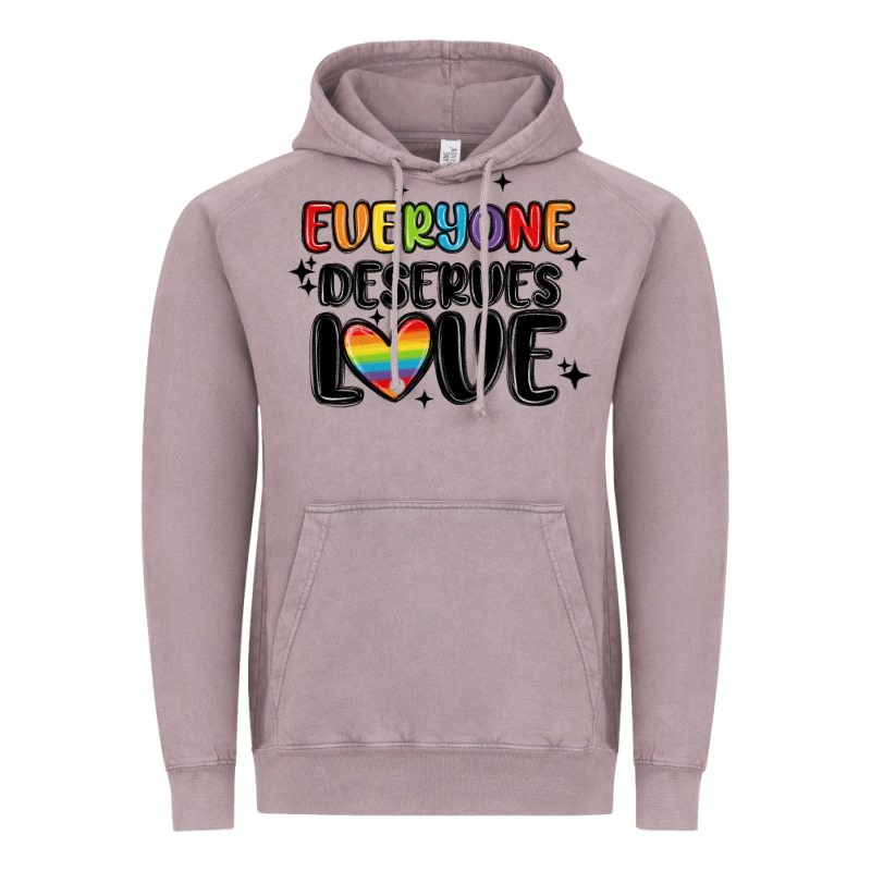 Everyone Deserves Love Vintage Hoodie by MaliasSmallBusiness | Teevron