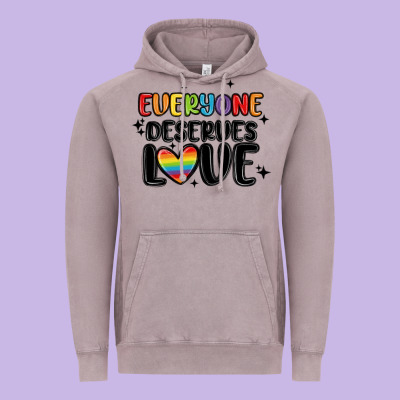 Everyone Deserves Love Vintage Hoodie Designed By Maliassmallbusiness