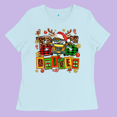 Bus Driver Chrıstmas Ladies Tee Designed By Adodesignshop