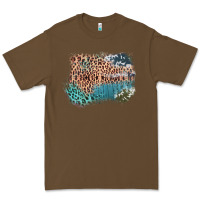 Cacao Leopard Wood Cowhide Pattern Mixed Western Frame Premium Tee - Bettercallsaul