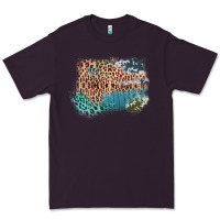 Plum Leopard Wood Cowhide Pattern Mixed Western Frame Premium Tee - Bettercallsaul