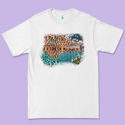 Leopard Wood Cowhide Pattern Mixed Western Frame Premium Tee Designed By Bettercallsaul