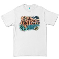 White Leopard Wood Cowhide Pattern Mixed Western Frame Premium Tee - Bettercallsaul