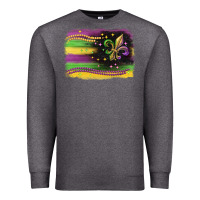 Charcoal Heather mardi gras flag Premium Sweatshirt - CowGirlArtShop