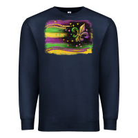 Navy mardi gras flag Premium Sweatshirt - CowGirlArtShop