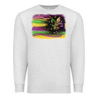 Oatmeal Heather mardi gras flag Premium Sweatshirt - CowGirlArtShop