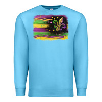 Ocean Blue mardi gras flag Premium Sweatshirt - CowGirlArtShop