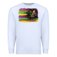 White mardi gras flag Premium Sweatshirt - CowGirlArtShop