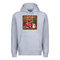 Heather Grey christmas truck coaster Premium Hoodie - JahusDesignShop