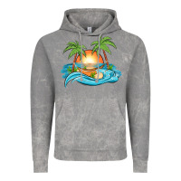 Cloud Rock sunset beach scene Vintage Hoodie - MaliasSmallBusiness
