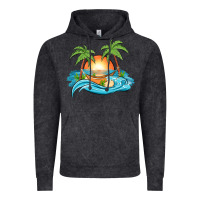 Vintage Black sunset beach scene Vintage Hoodie - MaliasSmallBusiness