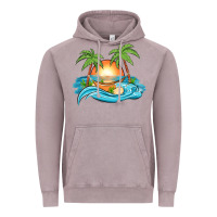 Vintage Zinc sunset beach scene Vintage Hoodie - MaliasSmallBusiness