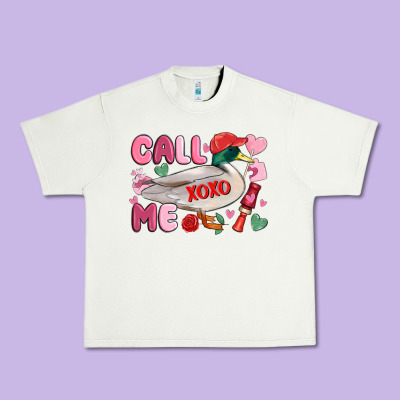 Call Me Valentine Mallard Duck Urban Heavy Tee Designed By Maliassmallbusiness