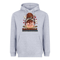 Heather Grey Messy bun Baseball Heavyweight Hoodie - HowdyJamesFarm