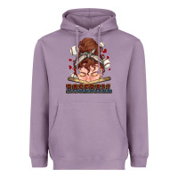 Lavender Messy bun Baseball Heavyweight Hoodie - HowdyJamesFarm