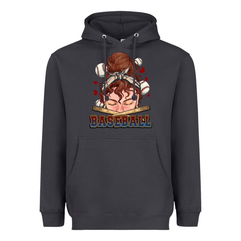 Messy Bun Baseball Heavyweight Hoodie by HowdyJamesFarm | Teevron