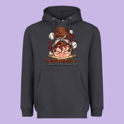 Messy Bun Baseball Heavyweight Hoodie Designed By Howdyjamesfarm