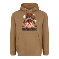 Toasted Coconut Messy bun Baseball Heavyweight Hoodie - HowdyJamesFarm