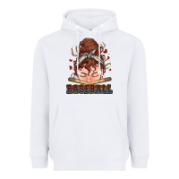 White Messy bun Baseball Heavyweight Hoodie - HowdyJamesFarm