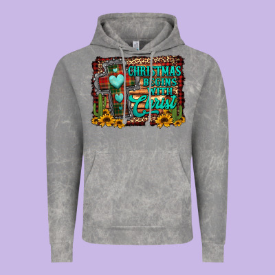 Christmas Begins With Christ Cross Vintage Hoodie Designed By Jasminsmagicworld
