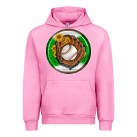 Fuchsia Pink baseball with sunflower round earrings Urban Hoodie - BundleAndBundleShop