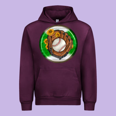 Baseball With Sunflower Round Earrings Urban Hoodie Designed By Bundleandbundleshop