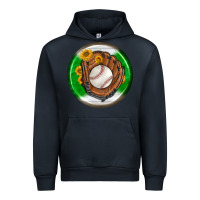 Navy baseball with sunflower round earrings Urban Hoodie - BundleAndBundleShop