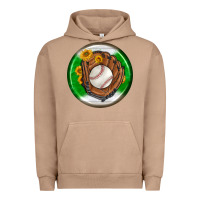 Pigment Burro baseball with sunflower round earrings Urban Hoodie - BundleAndBundleShop