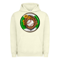 Pigment Pistachio baseball with sunflower round earrings Urban Hoodie - BundleAndBundleShop