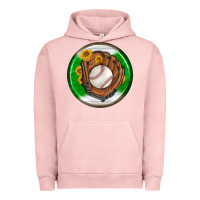 Pigment Salmon baseball with sunflower round earrings Urban Hoodie - BundleAndBundleShop