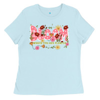 Baby Blue bloom where you are planted Ladies Tee - JahusDesignShop