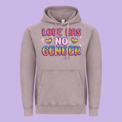 Love No Gender Vintage Hoodie Designed By Maliassmallbusiness