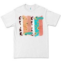 White Western Cowhide Sunflower Jute Glitter Farm Life Brush Stroke Premium Tee - Bettercallsaul