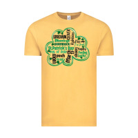 Vintage Mustard st patricks day shamrock typography Vintage Tee - MaliasSmallBusiness