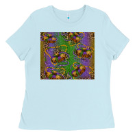 Baby Blue mardi gras king cake leopard Ladies Tee - RanaPortraitStore