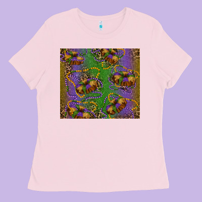 Mardi Gras King Cake Leopard Ladies Tee Designed By Ranaportraitstore