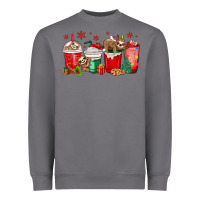 Christmas Sloth Coffee Cups Heavyweight Sweatshirt | Teevron