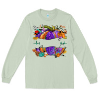 Matcha halloween nurse pumpkin custom name Long Sleeve Tee - NancyCooperArtShop